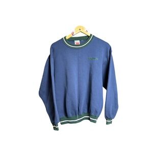 Wilson Navy Blue Green Trim Crewneck Sweatshirt
